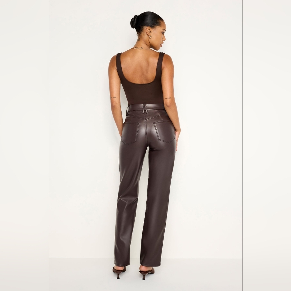 $198 Good American Good Icon Better Than Leather Pants - Picture 15 of 16
